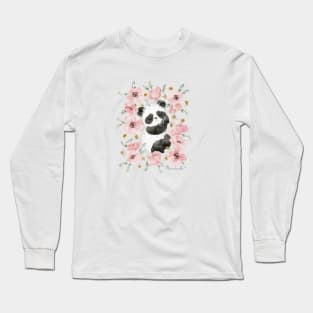 Flowerbed panda Long Sleeve T-Shirt